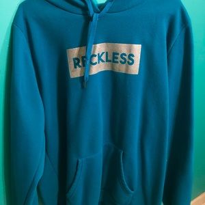blue hoodie